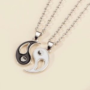 2pc Yin and Yang Couple Pendant Necklace